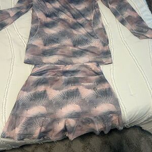 Golf, tennis or pickleball. Chase Authentics Pink and Gray Women's Top